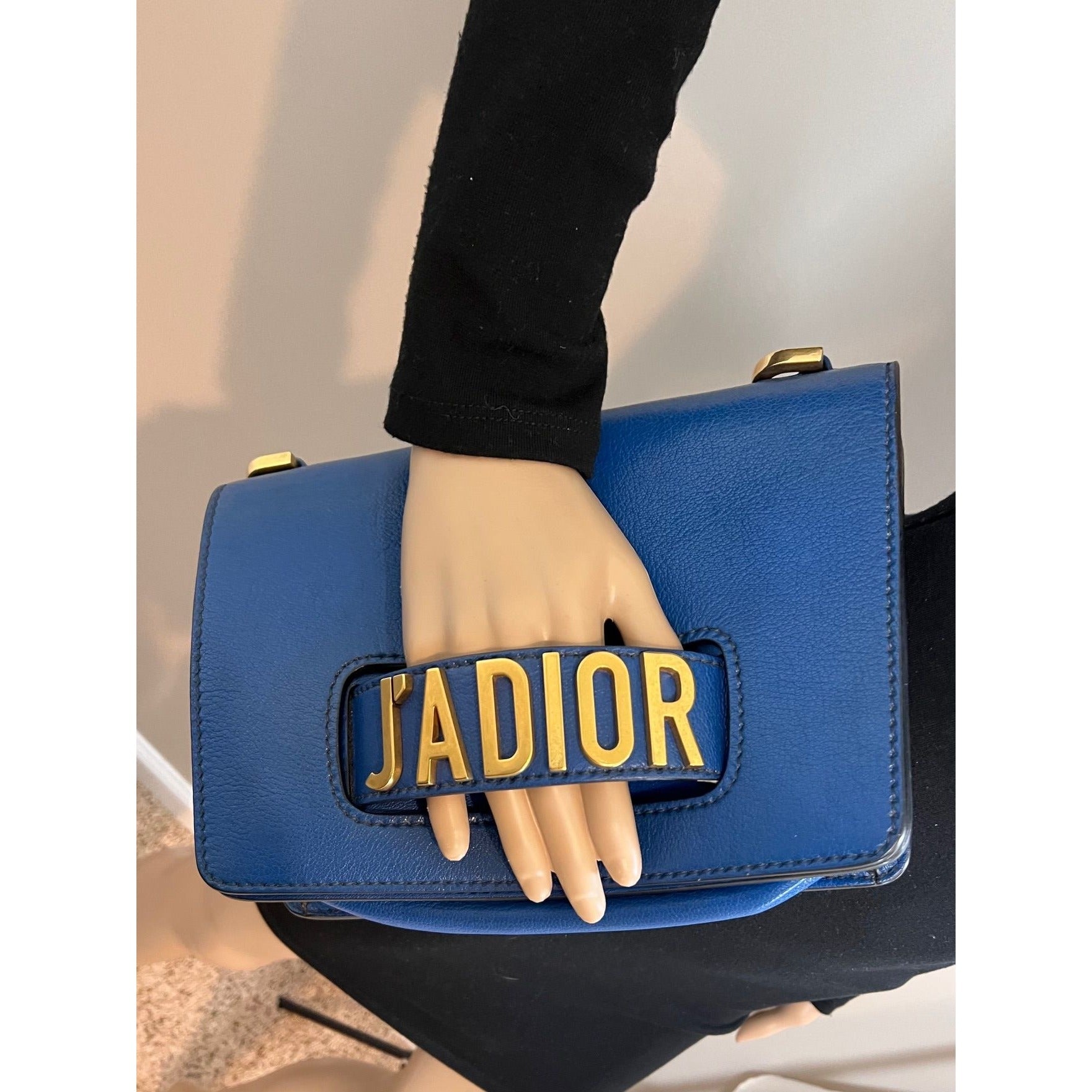 Christian Dior CD J'ADIOR Blue Flap Leather Shoulder Bag - 8