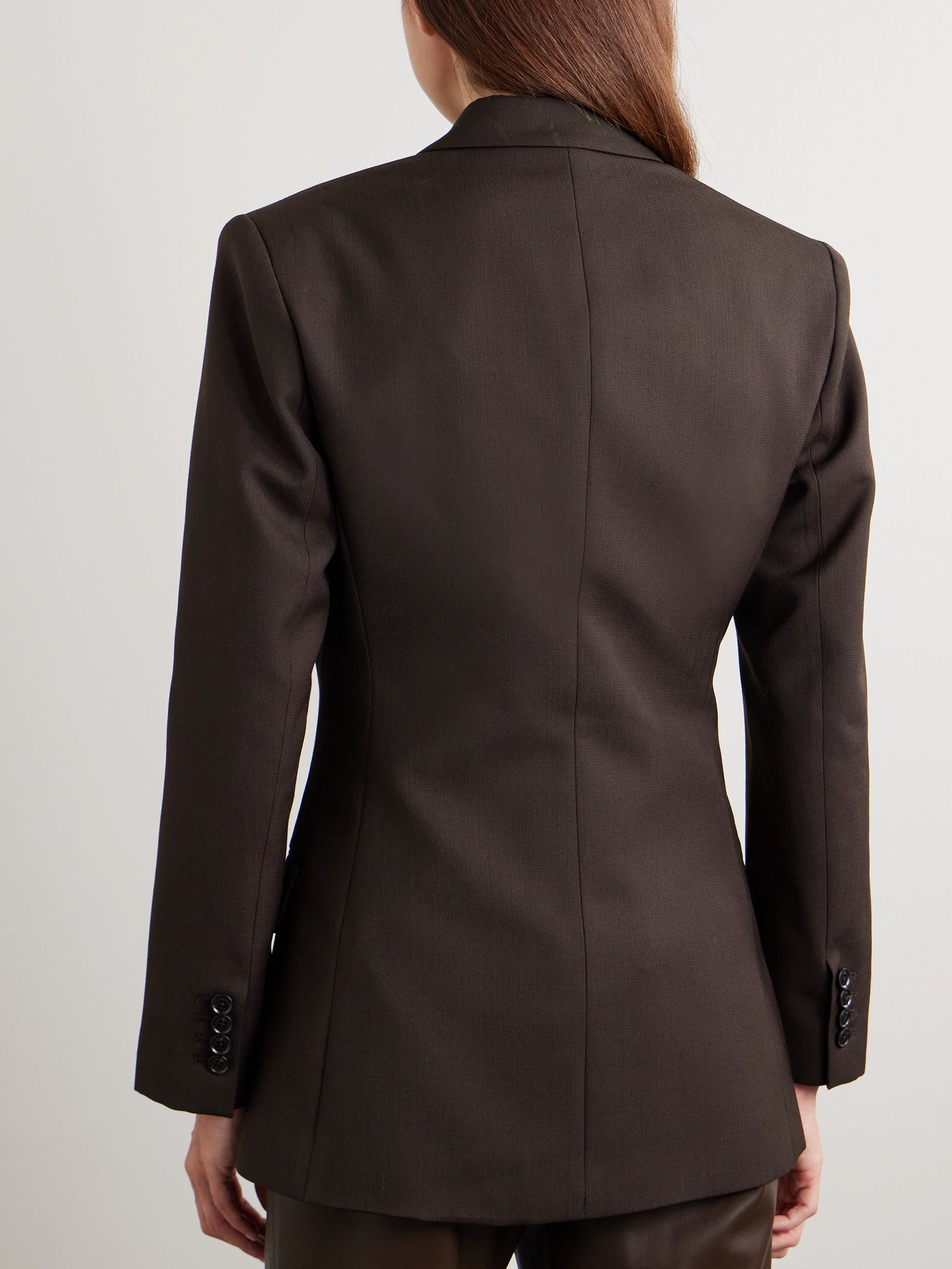 Woven blazer Dark brown - 4