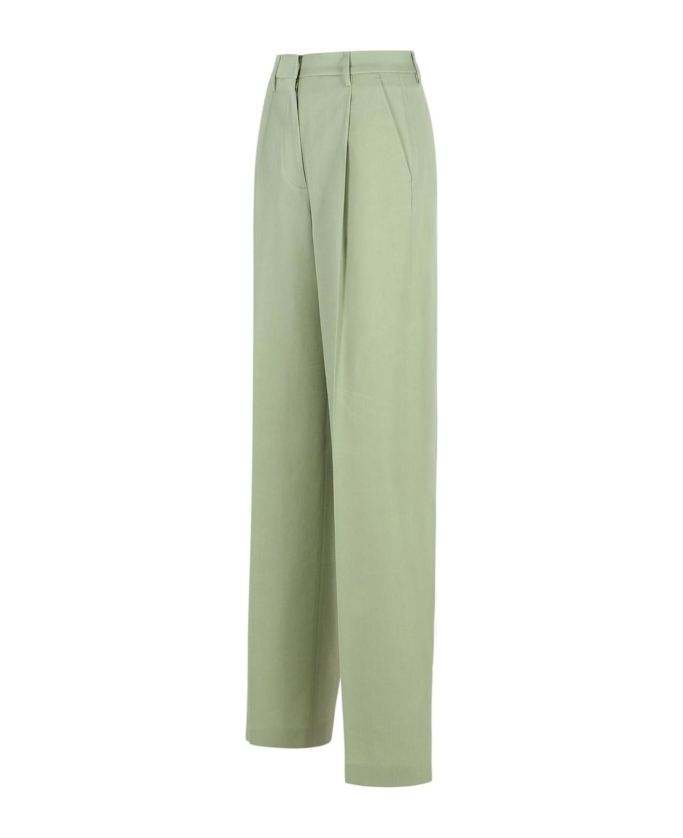 'naomi' Green Virgin Wool Pants - 2