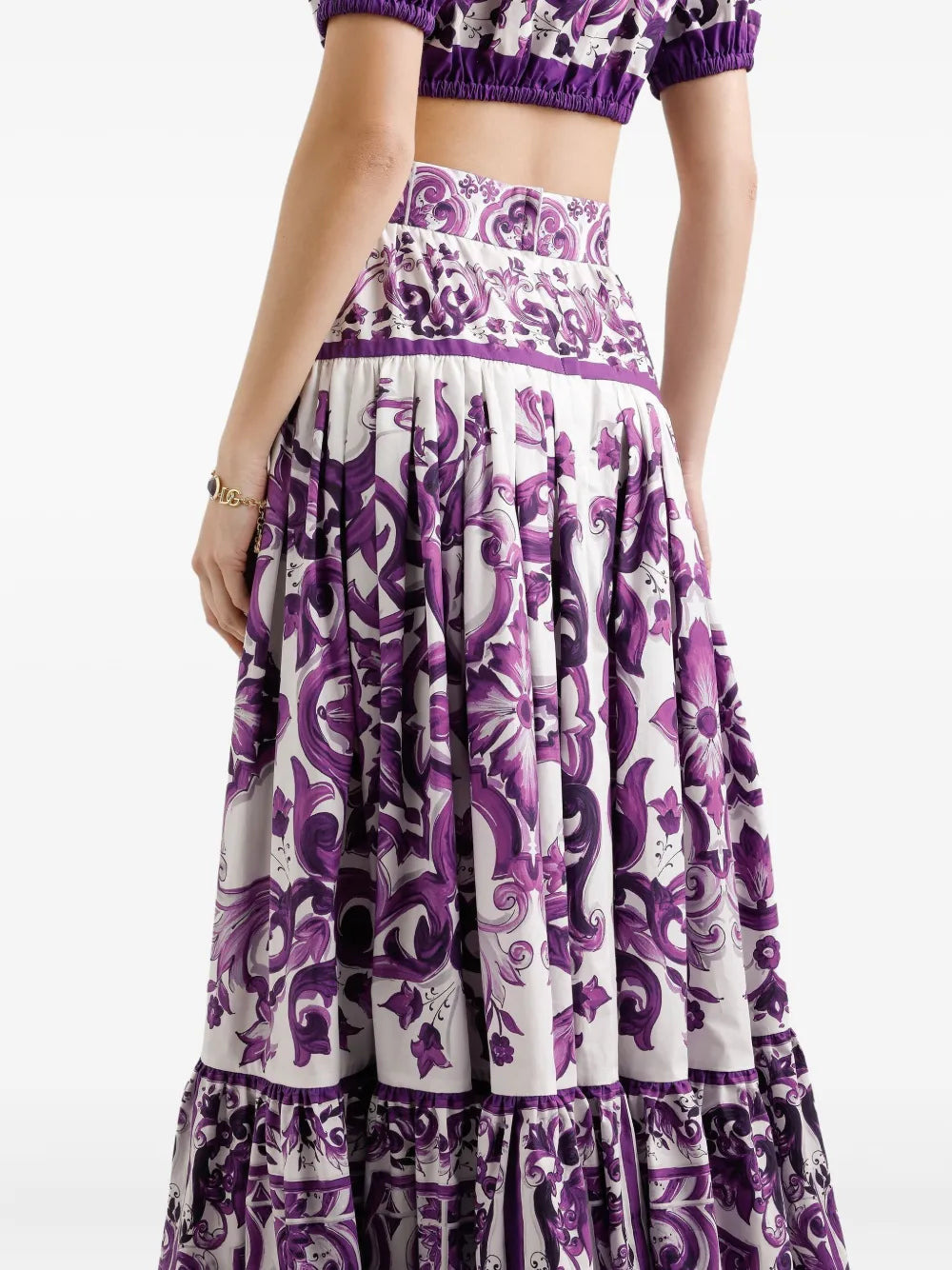 Long Skirt With Majolica Print - 5