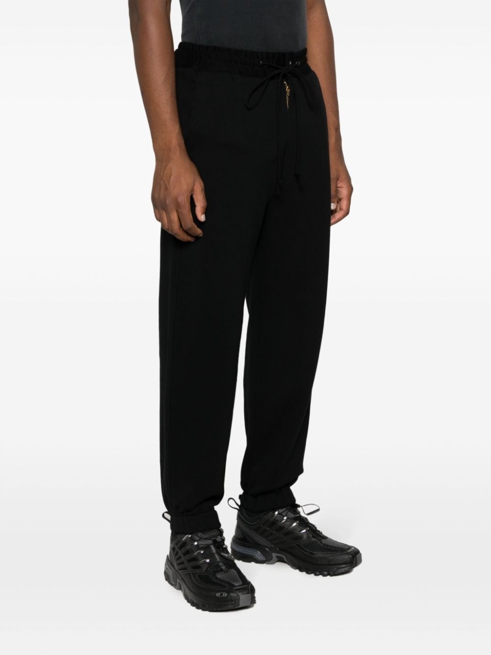 drawstring-waist cotton track pants - 3