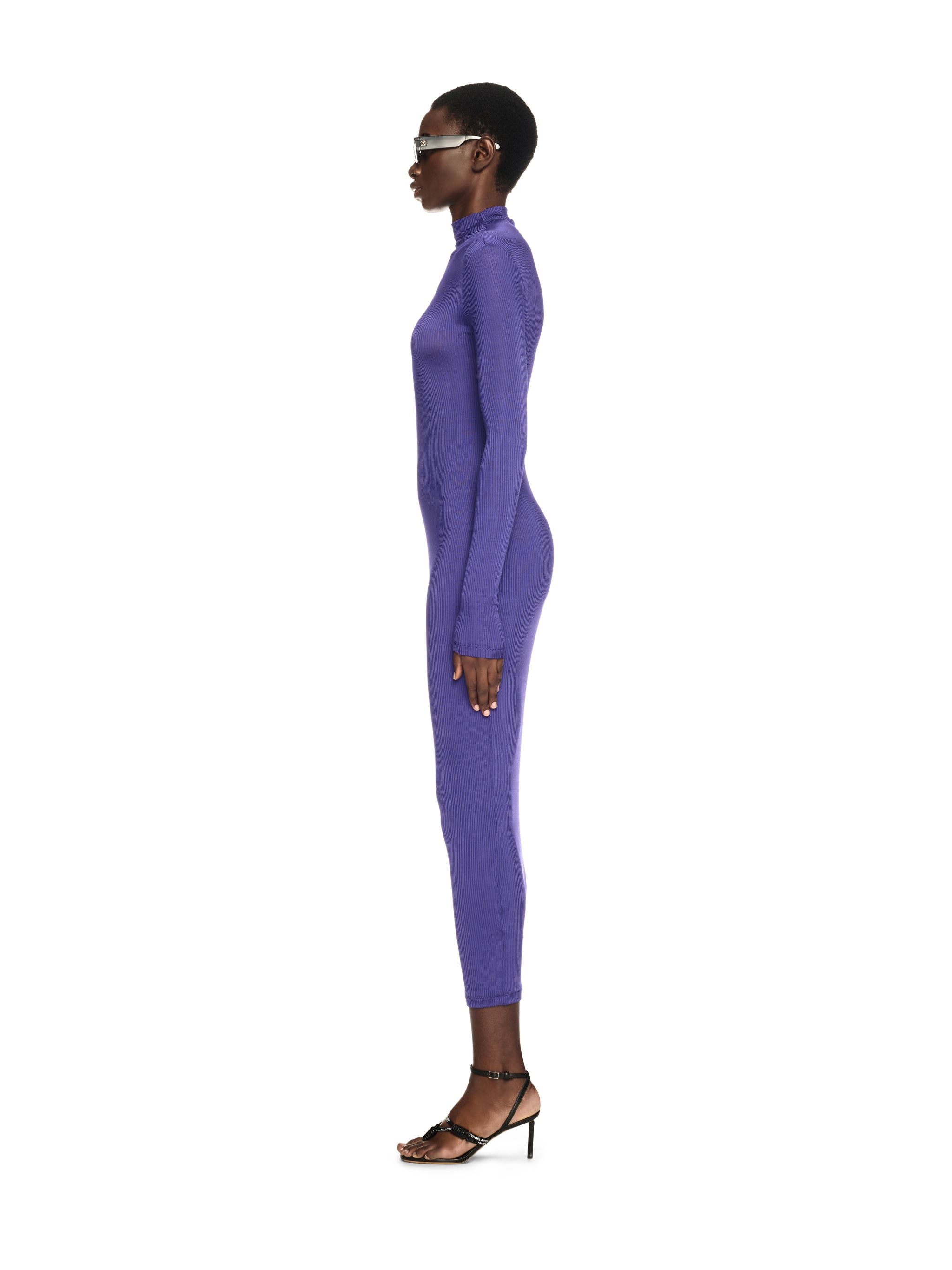 Violet Ribbed Long Dress - 3