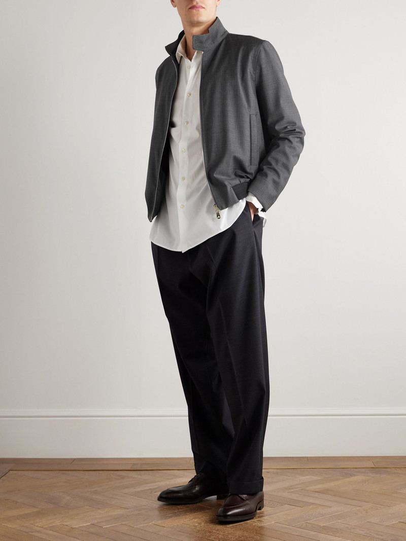 Paul Smith Checked Wool Bomber Jacket Gray outlook