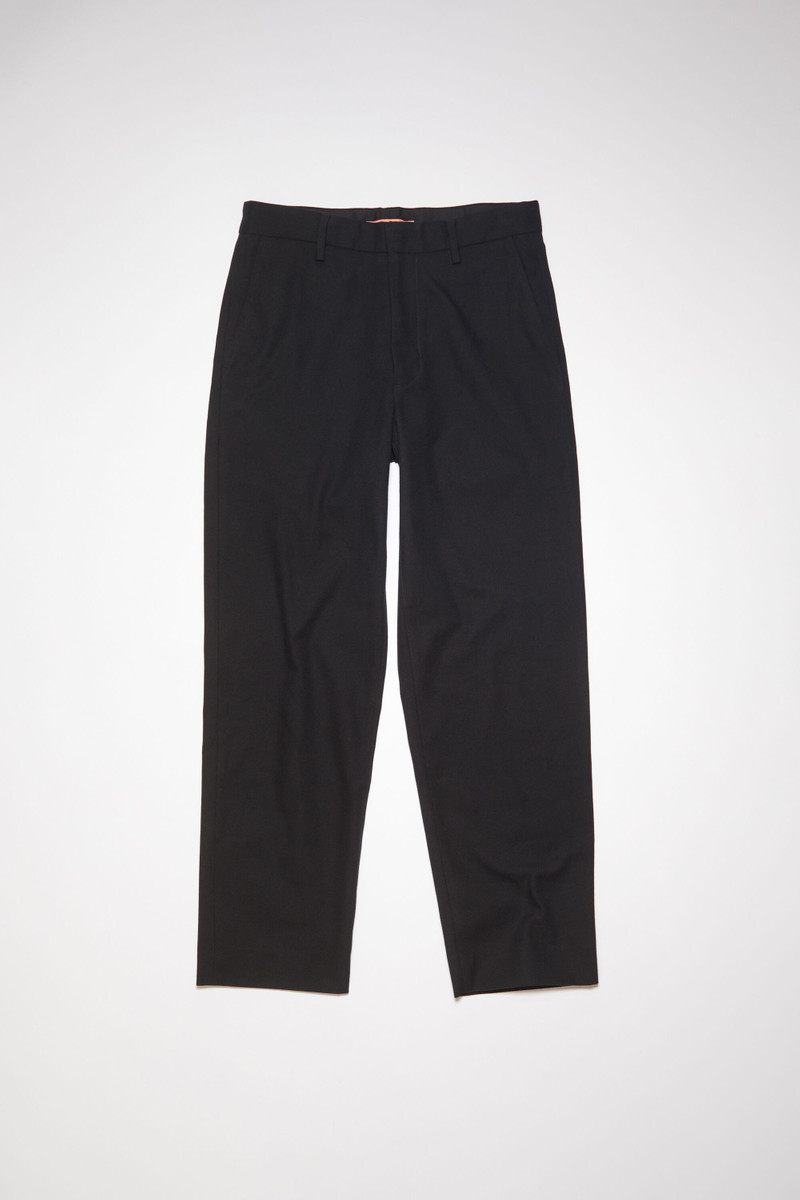 Twill cotton-blend trousers - Black 1