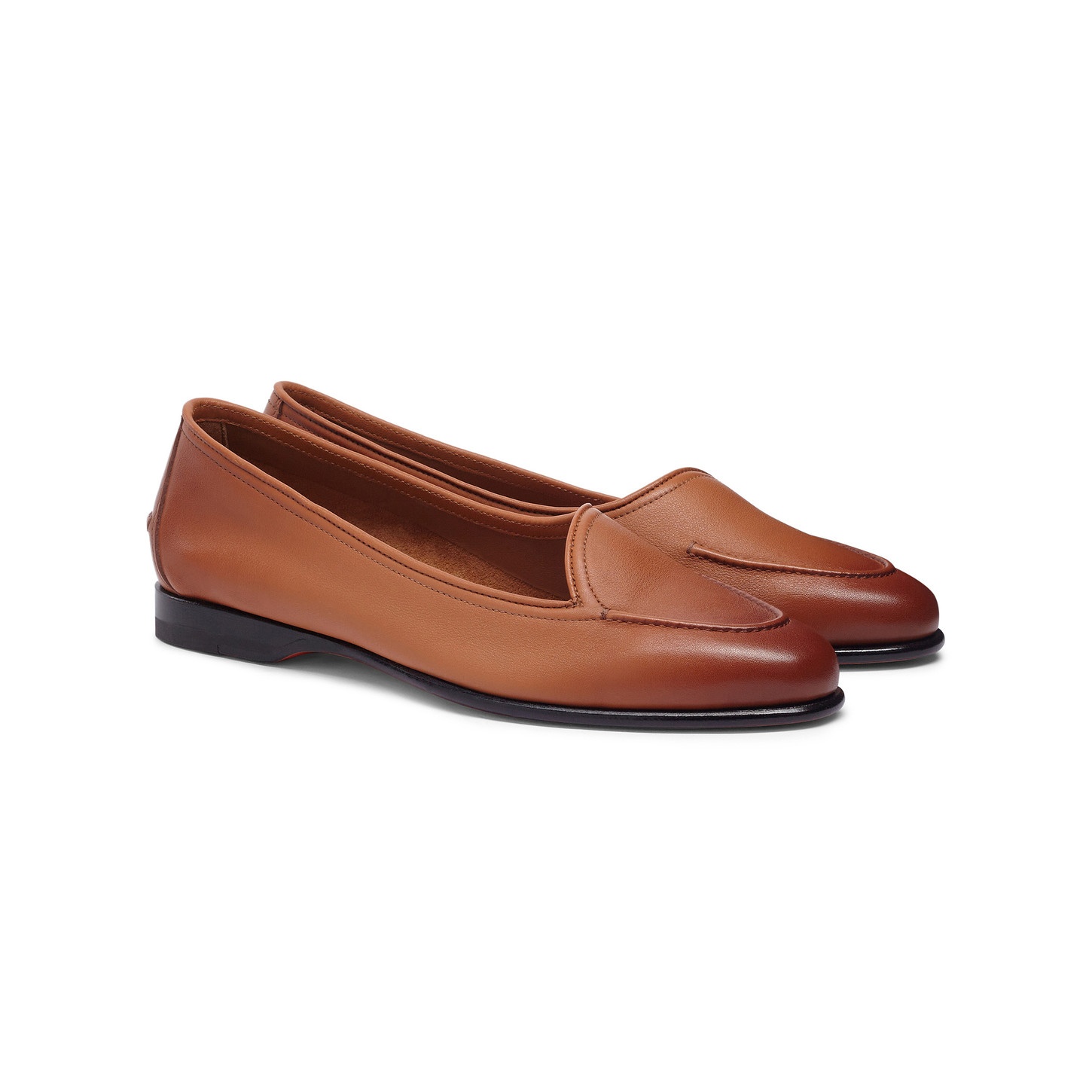 Women's brown leather Andrea loafer - 3