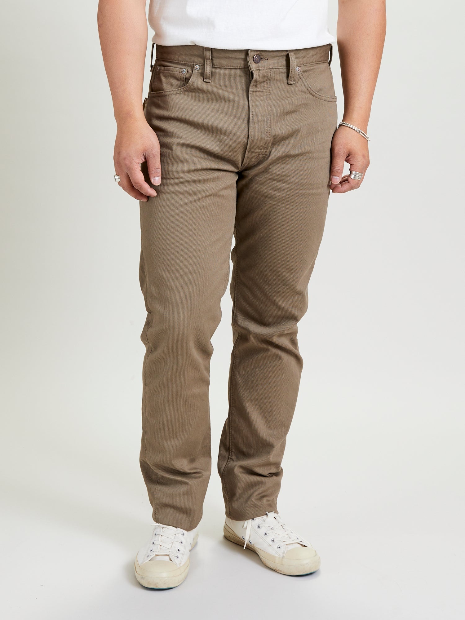 107 Ivy Fit Cotton Pique Pants in Dusty Olive - 2