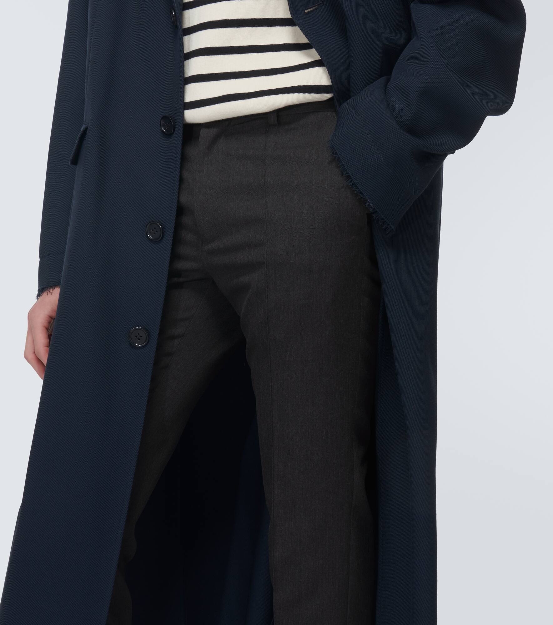 Low-rise wool slim pants - 5