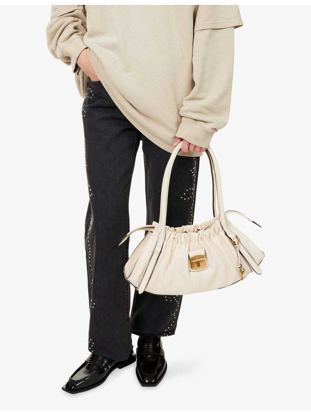 Cristina Logo-Plaque Leather Satchel Bag - 2