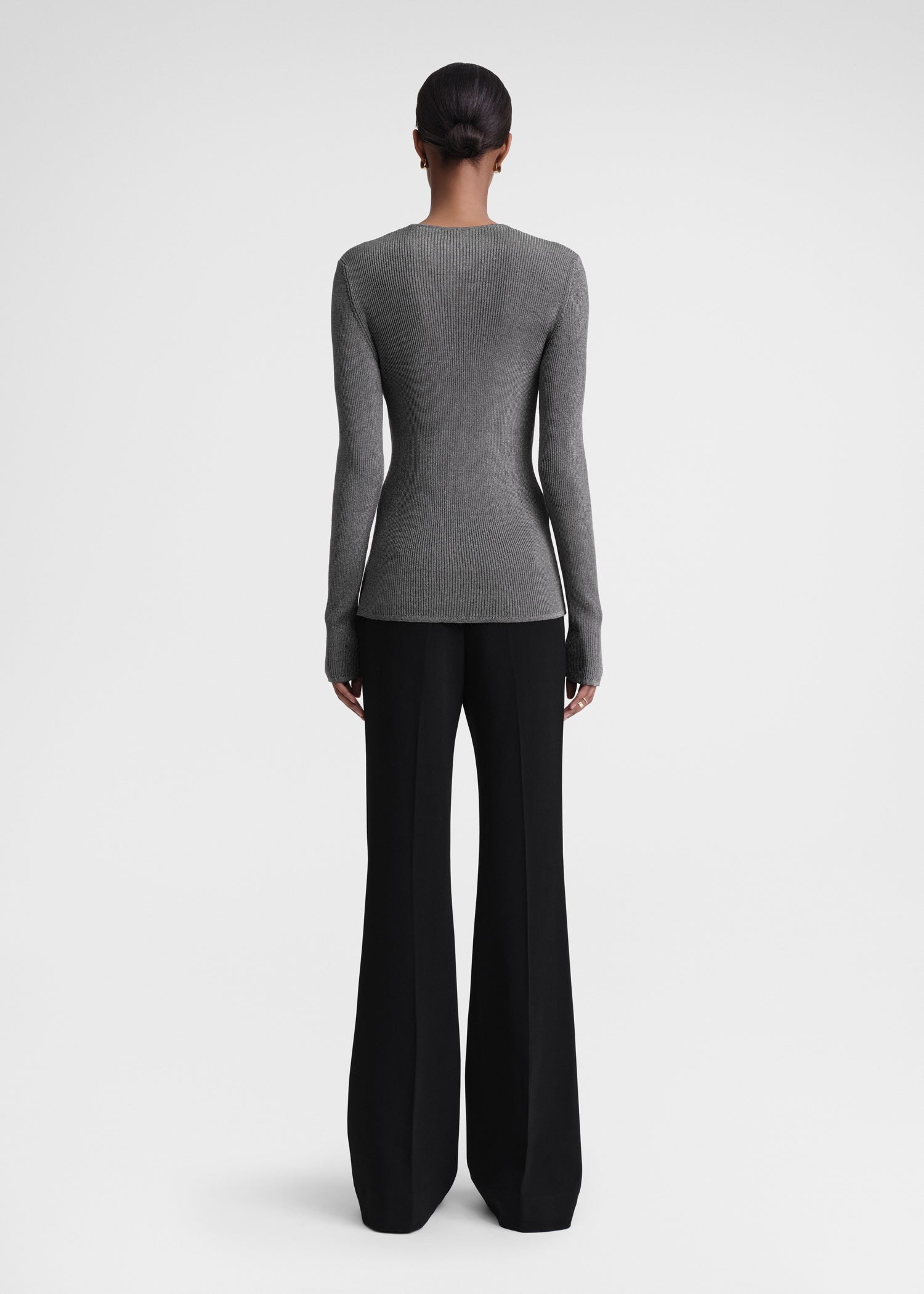 Metallic rib knit gunmetal - 4