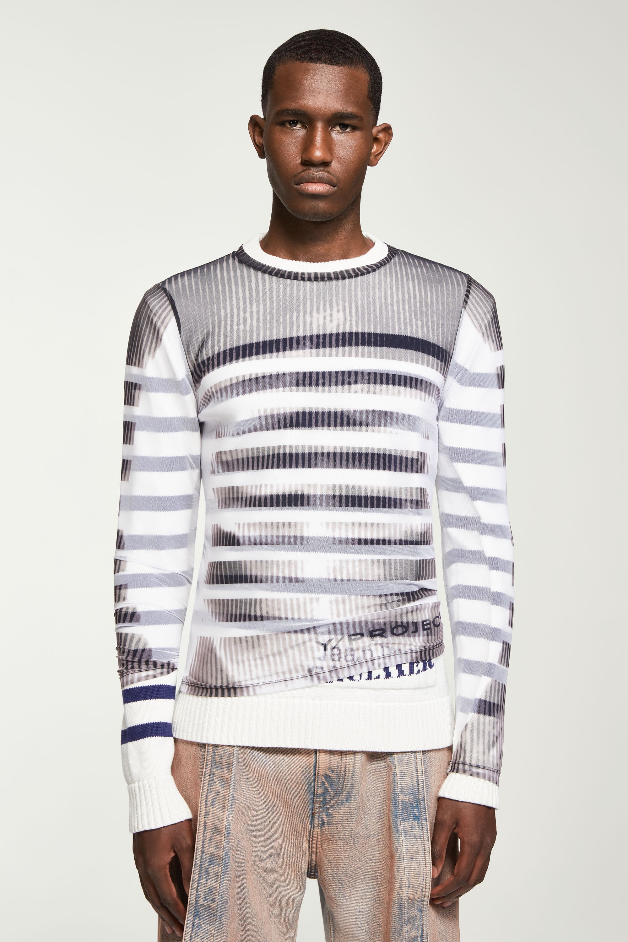 Mariniere Mesh Cover Sweater - 3