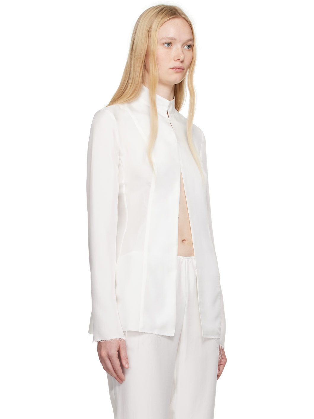 White Silk Slip Blouse - 2