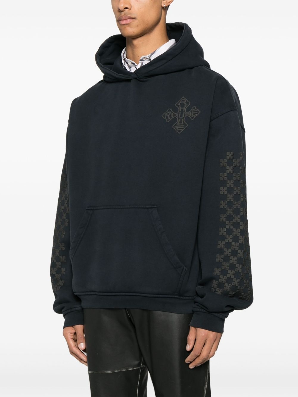 cross-logo hoodie - 3