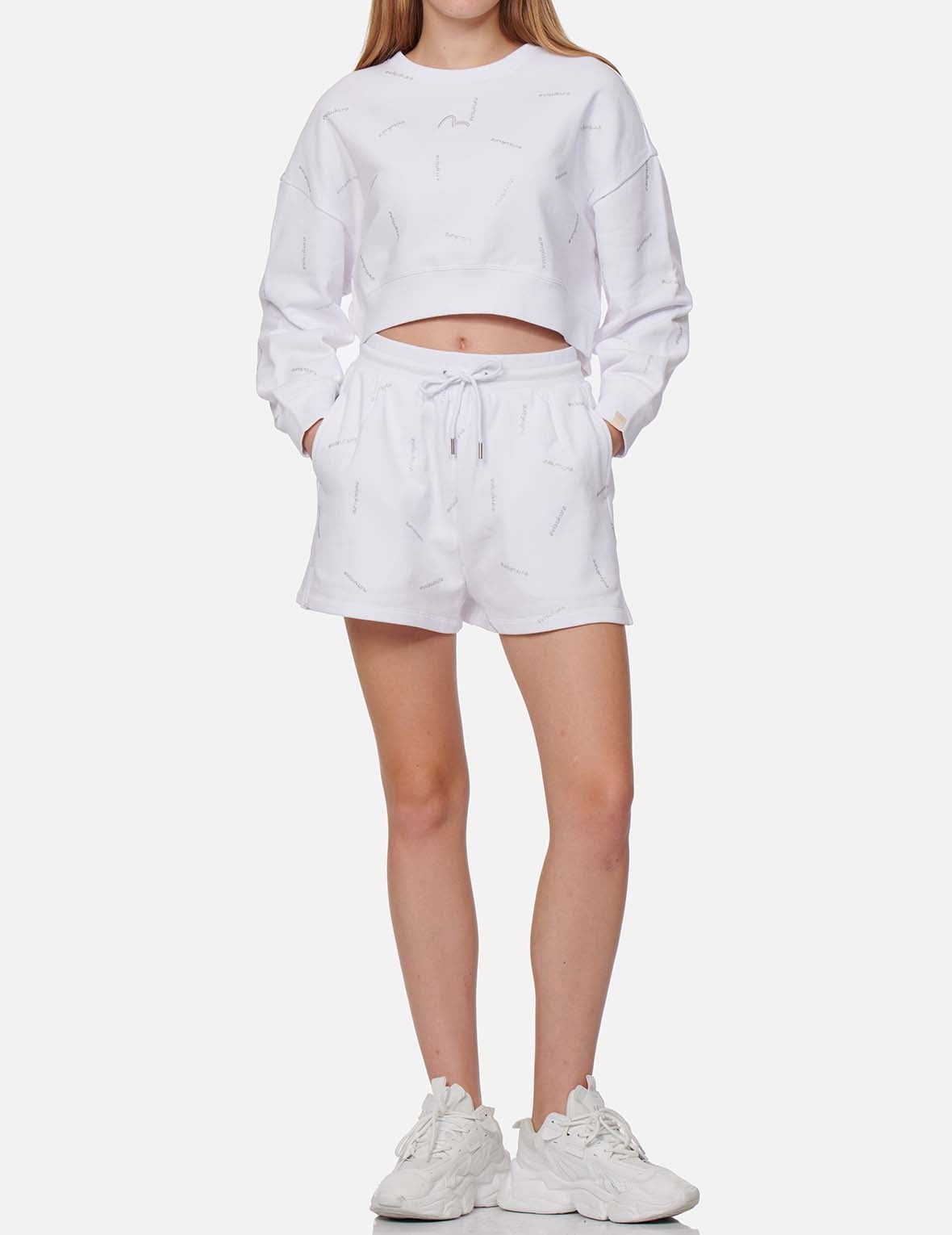 Allover Logo Glitter Print Sweatshirt - 5