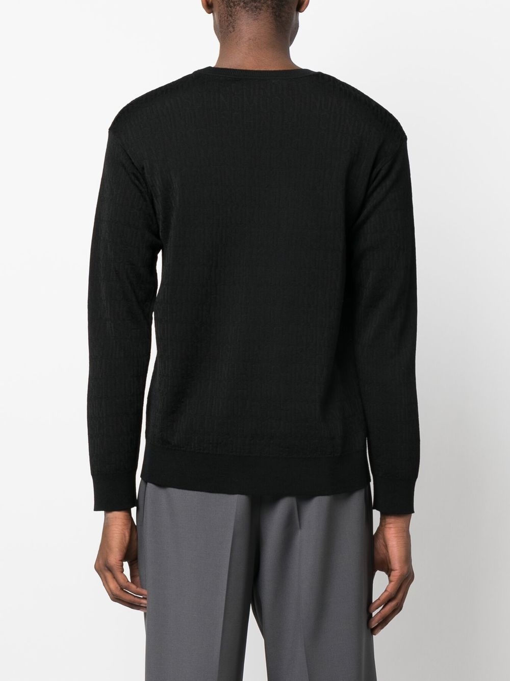 logo-jacquard crew-neck jumper - 4