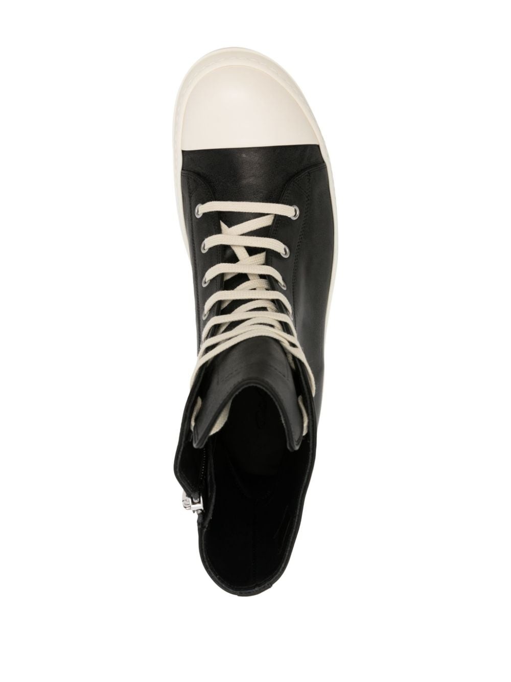 high-top leather sneakers - 4