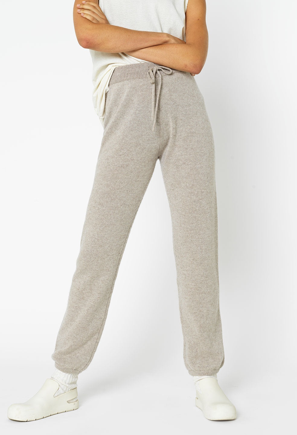 TWO TONE CASHMERE SWEATPANTS - 2