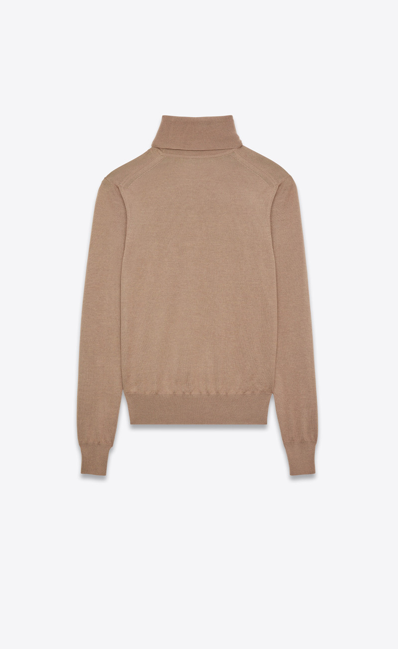 SAINT LAURENT turtleneck sweater in cashmere, wool and silk outlook