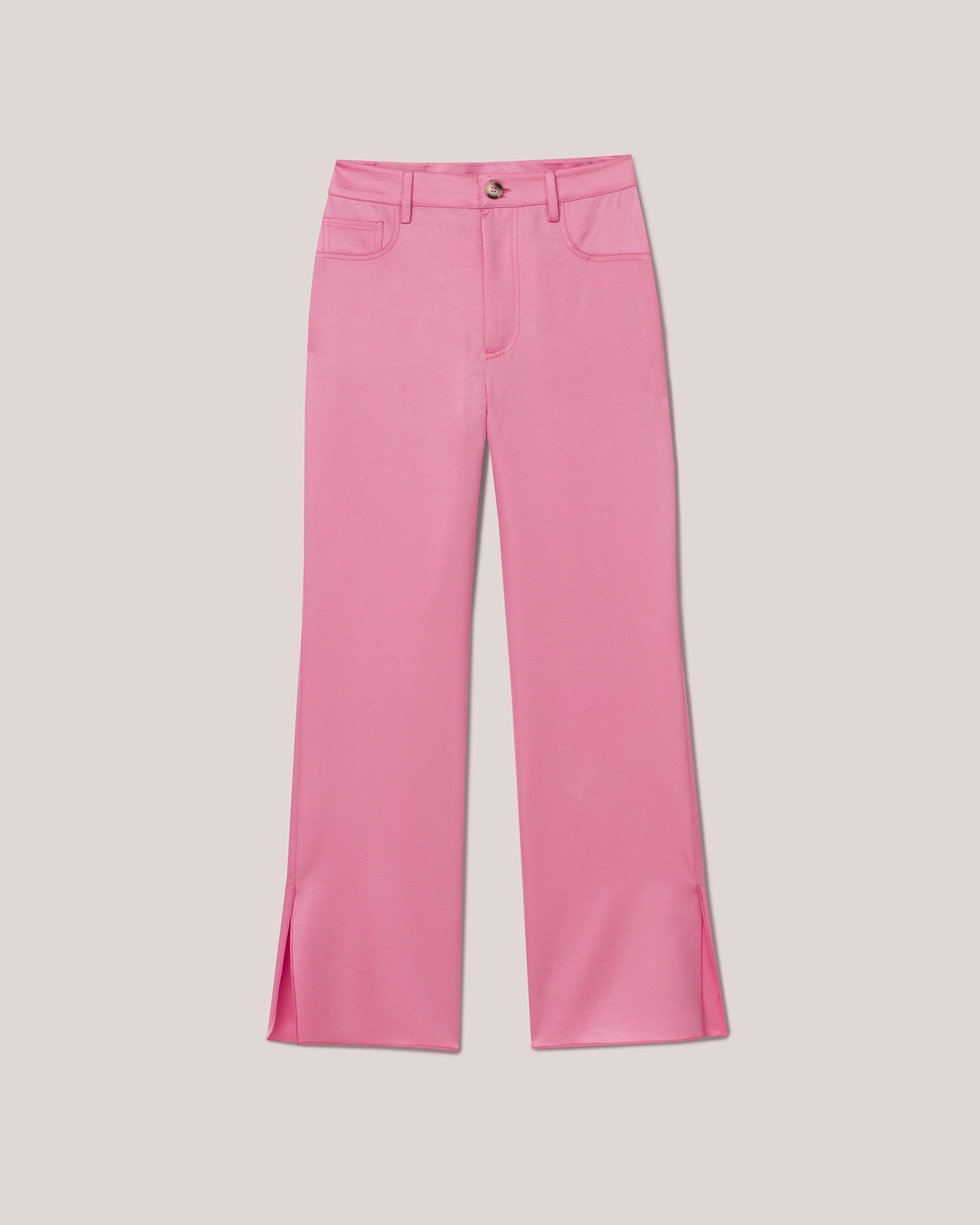 VAEDA - Glossy satin pants - Pink - 1
