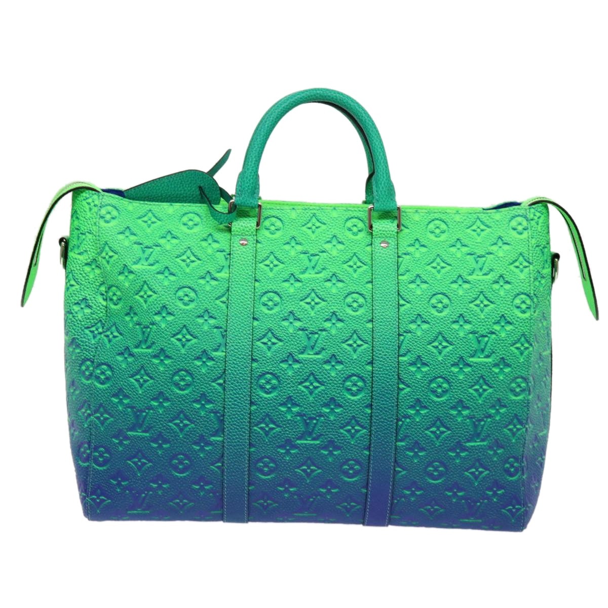 LOUIS VUITTON Monogram Illusion Keepall Tote Bag Neon Green M59688 - 13