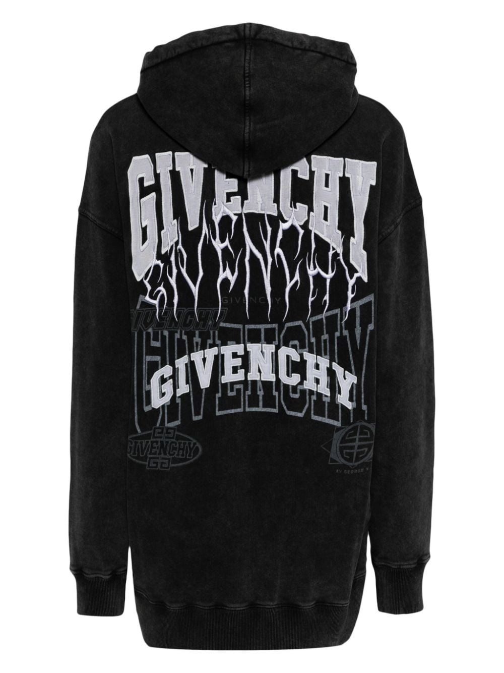 logo-print cotton hoodie - 2