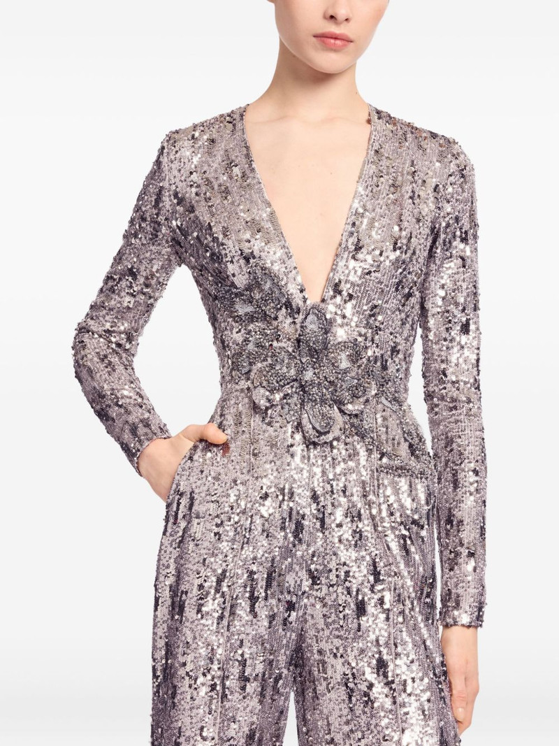 V-neck sequinned jumpsuit 4