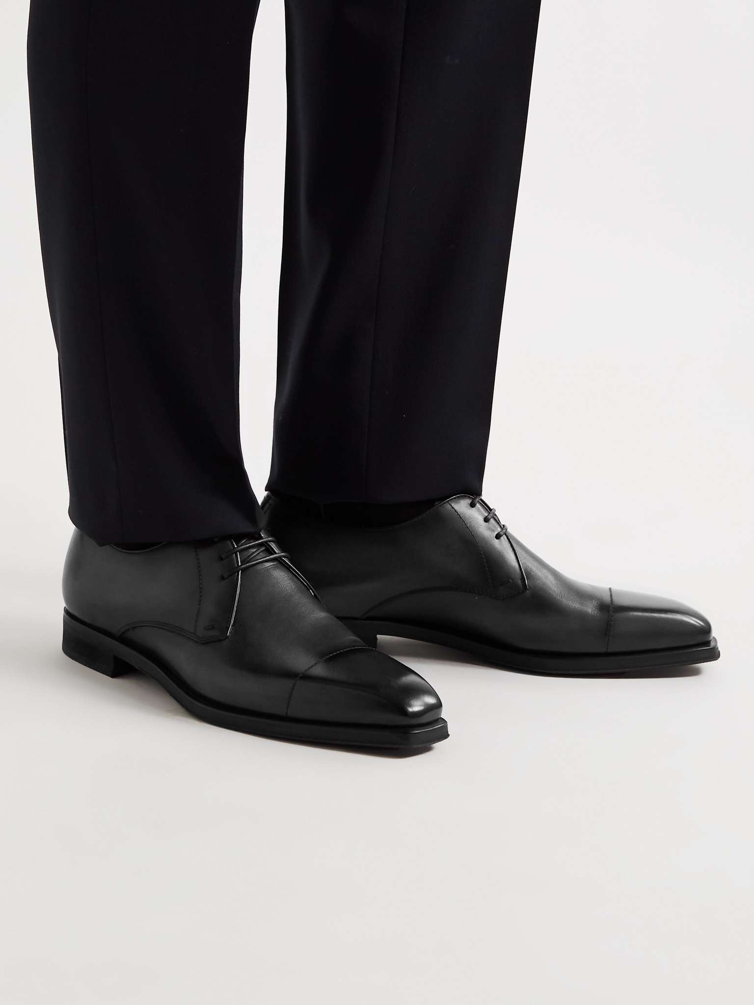 Cap-Toe Venezia Leather Derby Shoes - 2