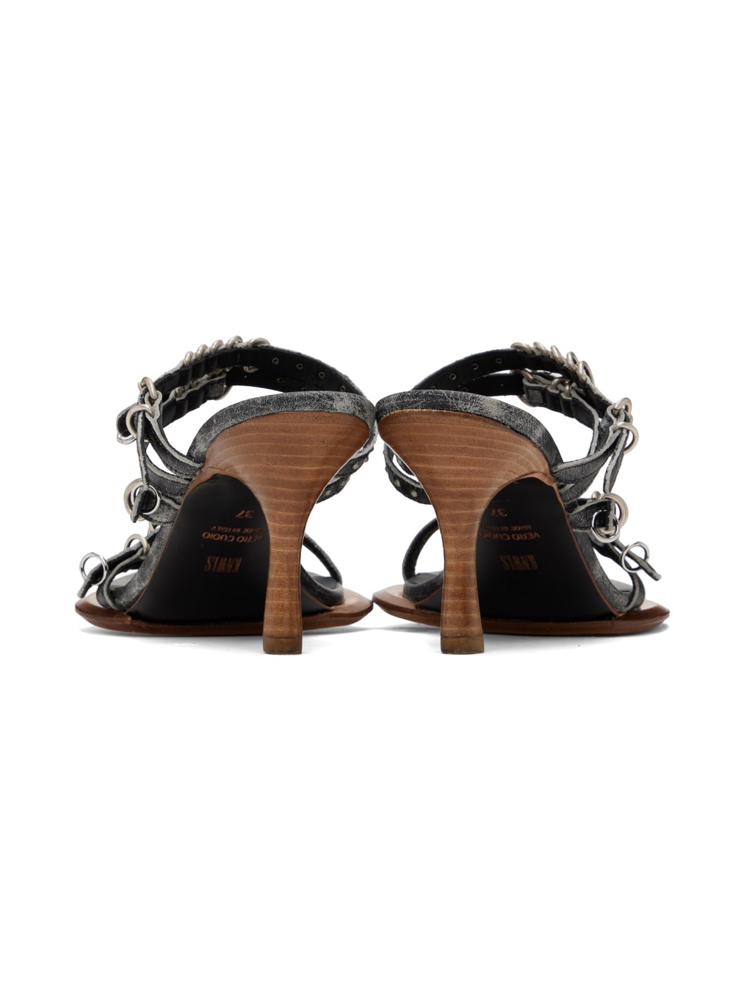 Black Scythe Heeled Sandals - 2