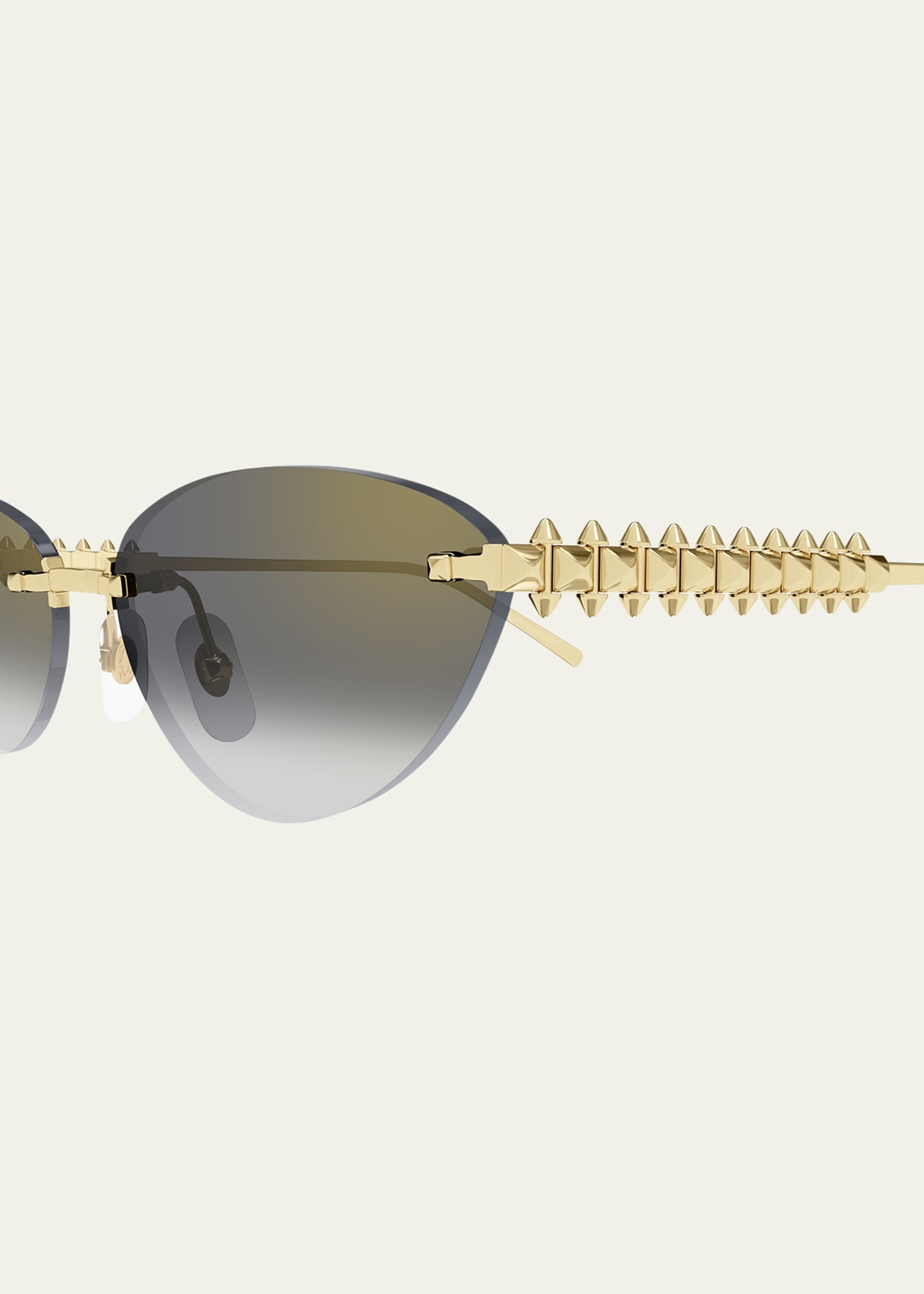 Rimless Metal Cat-Eye Sunglasses - 3