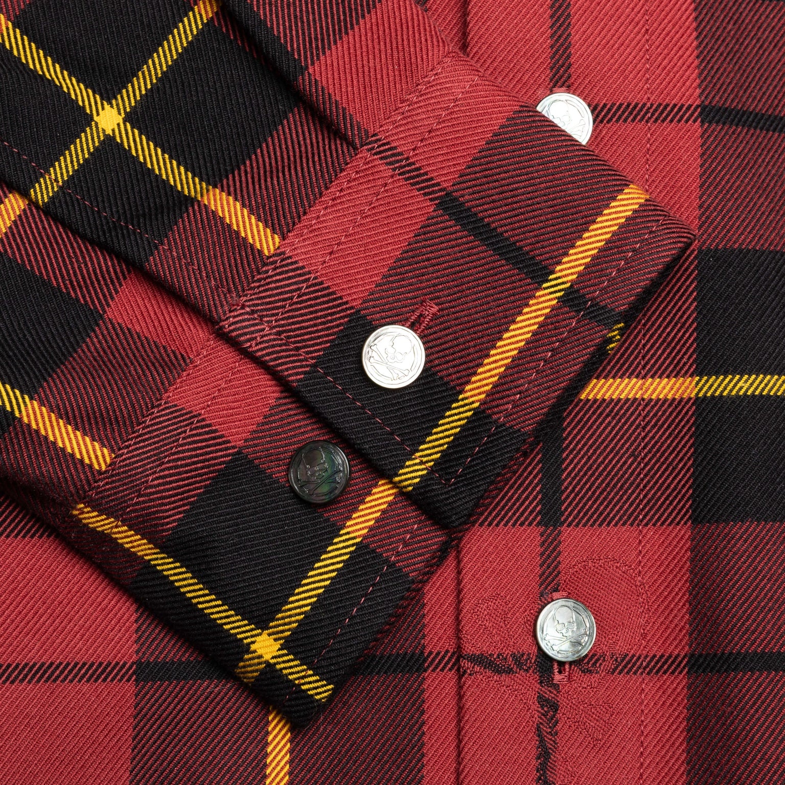 PLAID LONG SLEEVE WOVEN SHIRT - BURGUNDY PLAID - 4