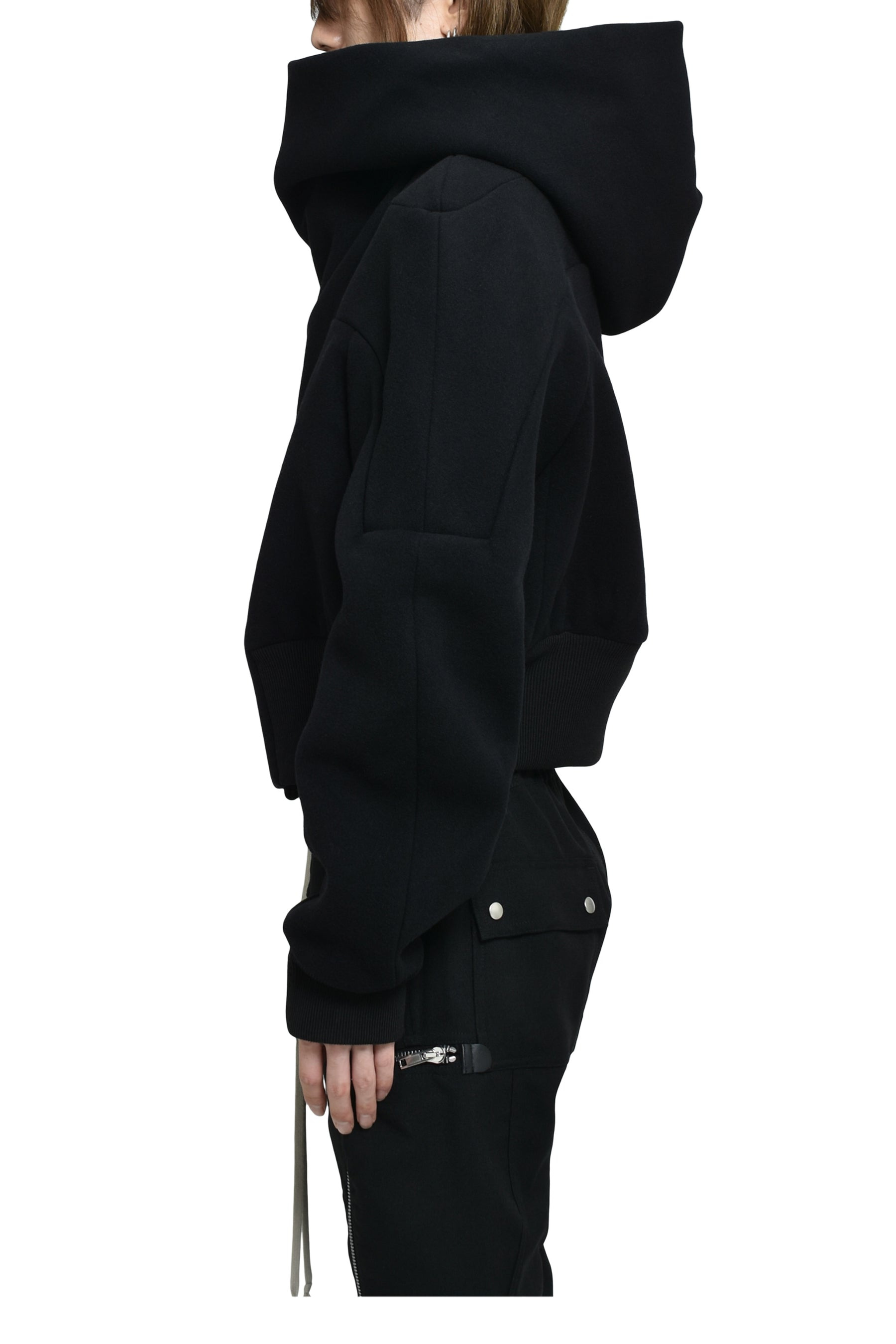 CROPPED HOODED FLIGHT / BLACK - 3