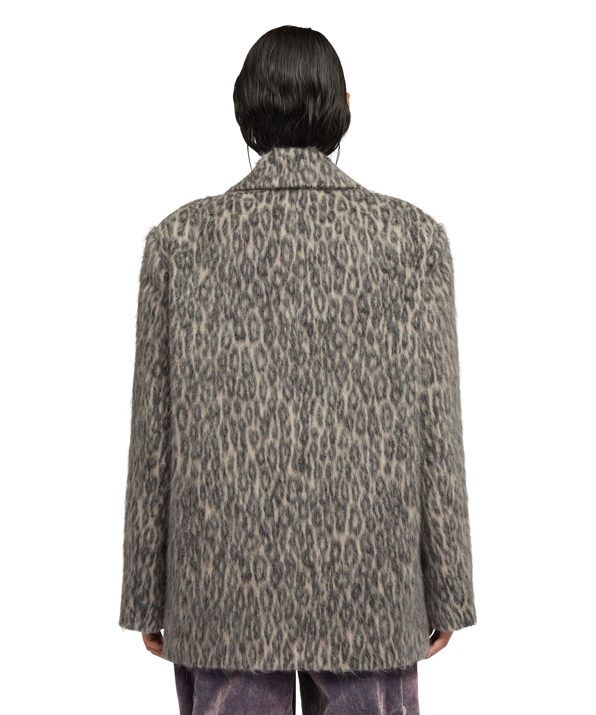 Wool short coat with "Cheetah Jacquard" motif - 3