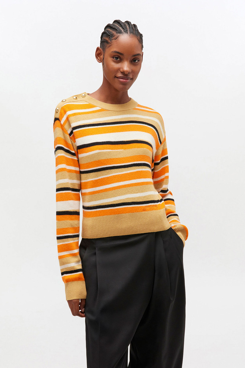 GANNI STRIPED CASHMERE SWEATER outlook