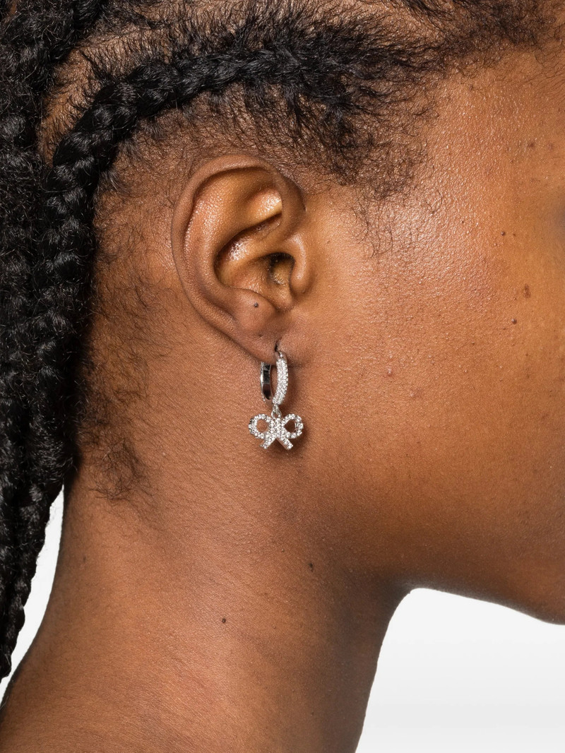 Self-portrait Crystal Bow Hoop Earrings 3