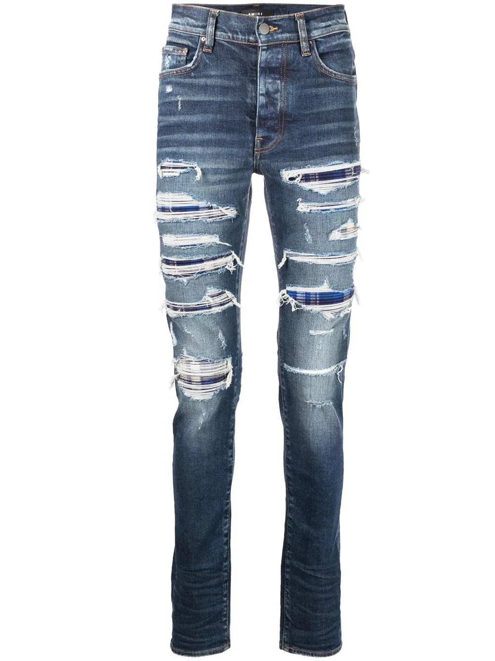 distressed slim-fit jeans - 1