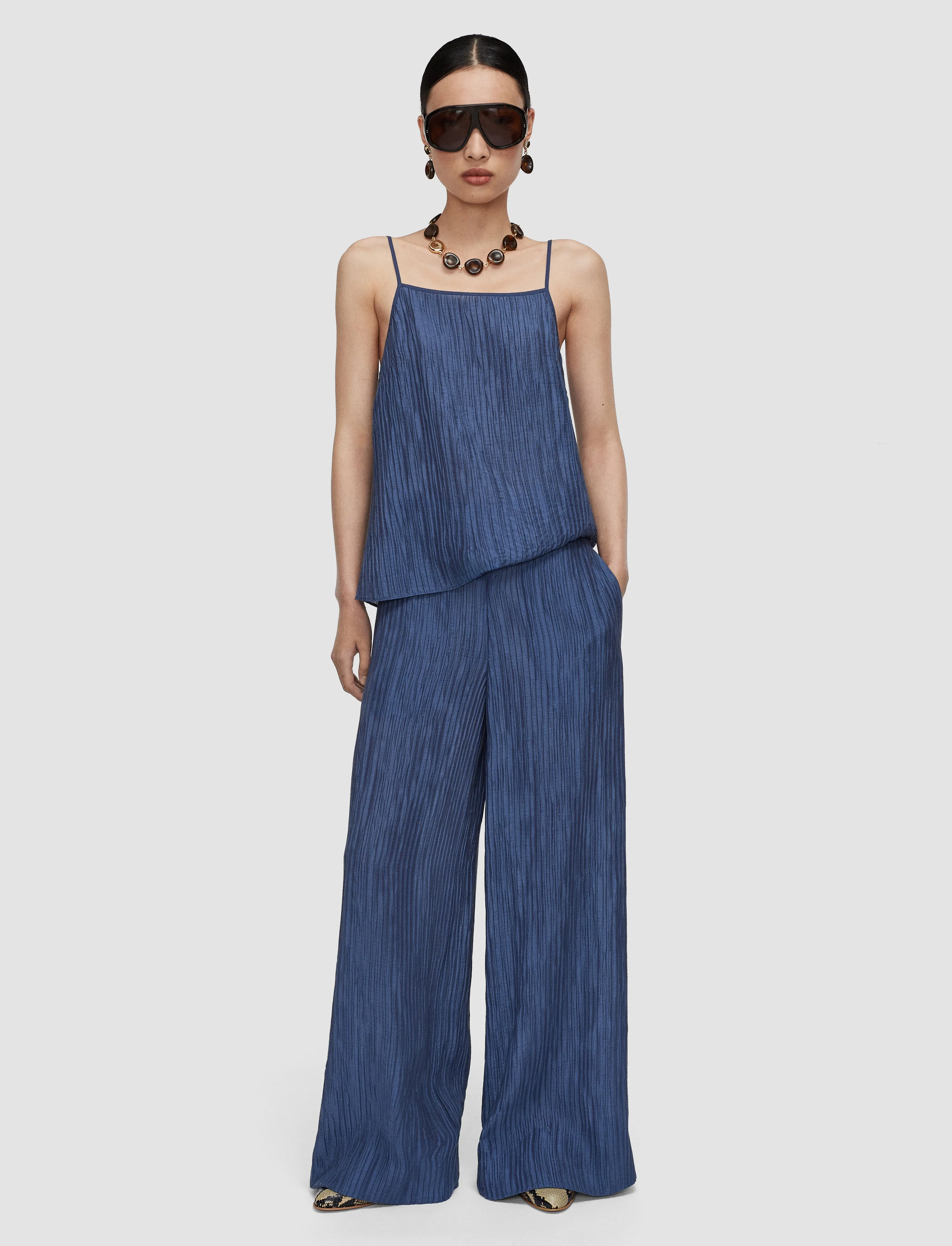 Selene Fluid Crinkle Trousers - 1