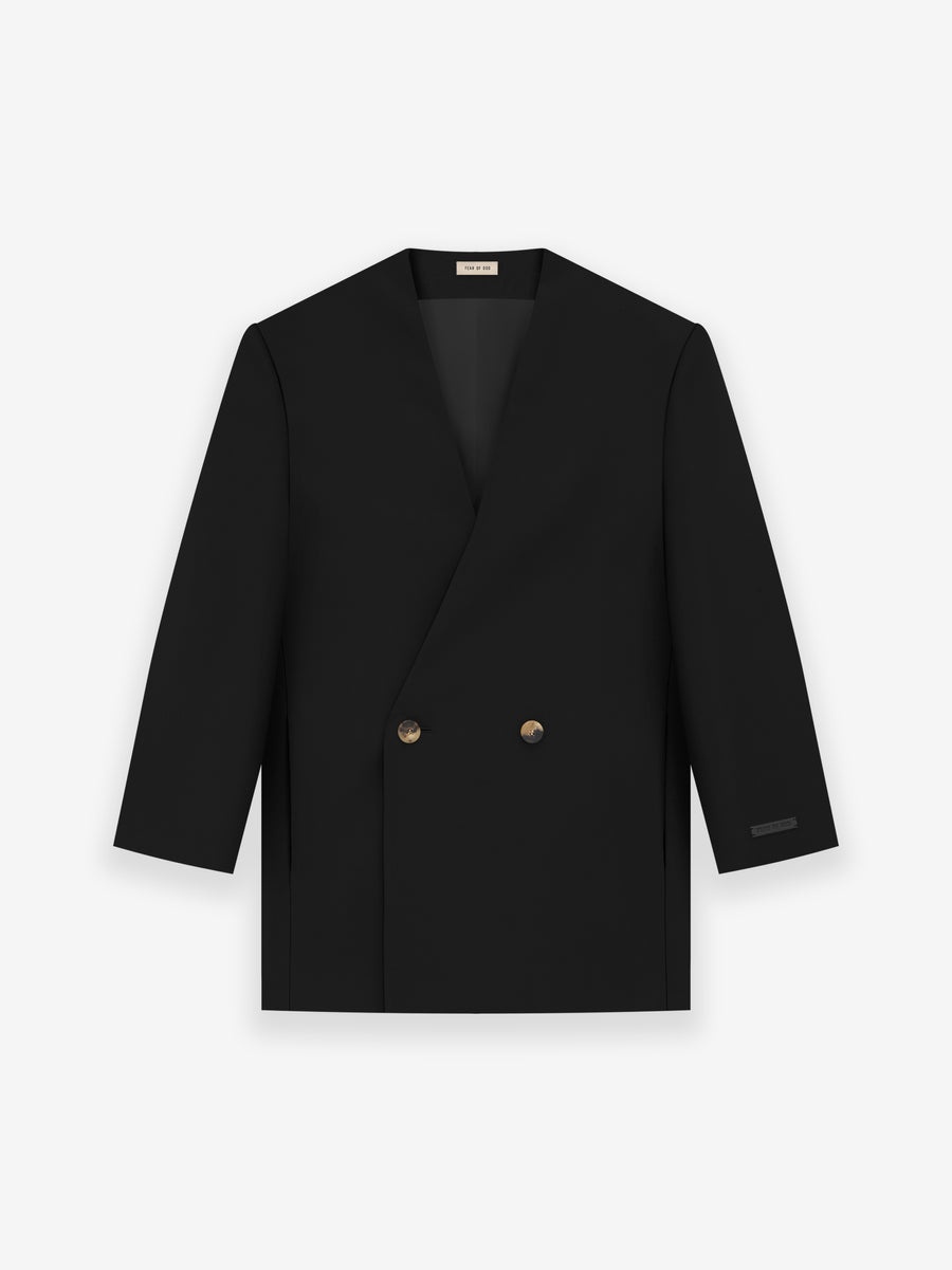 Relaxed Lapelless Blazer - 1
