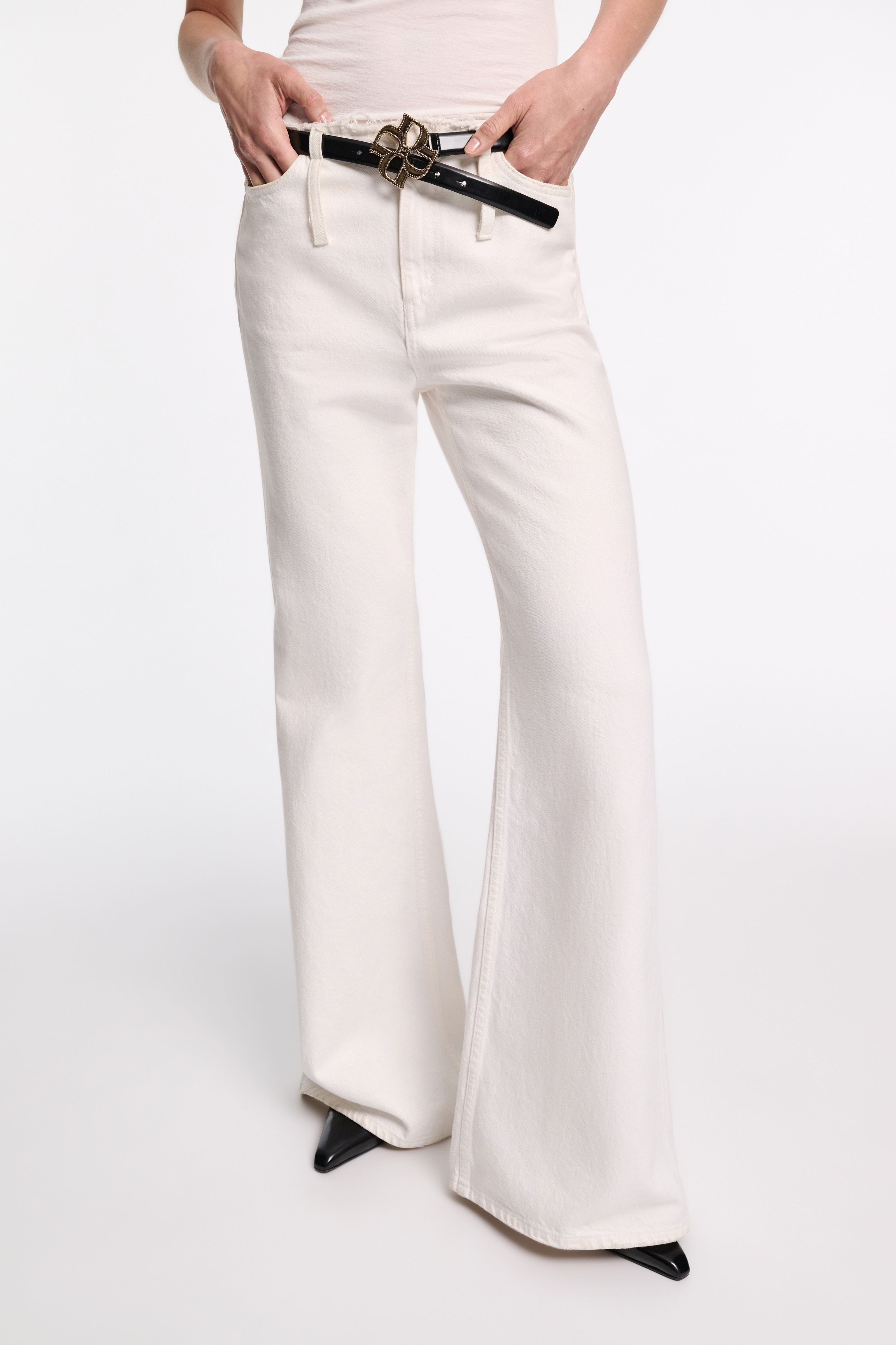 SUBTLE SHINE d rose buckle belt - 4