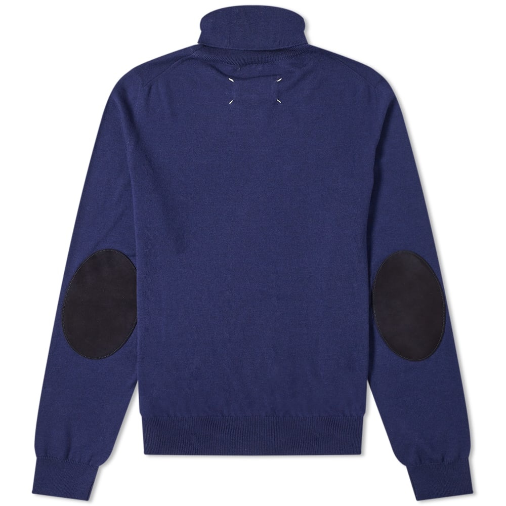 Maison Margiela 14 Suede Elbow Patch Roll Neck Knit - 2