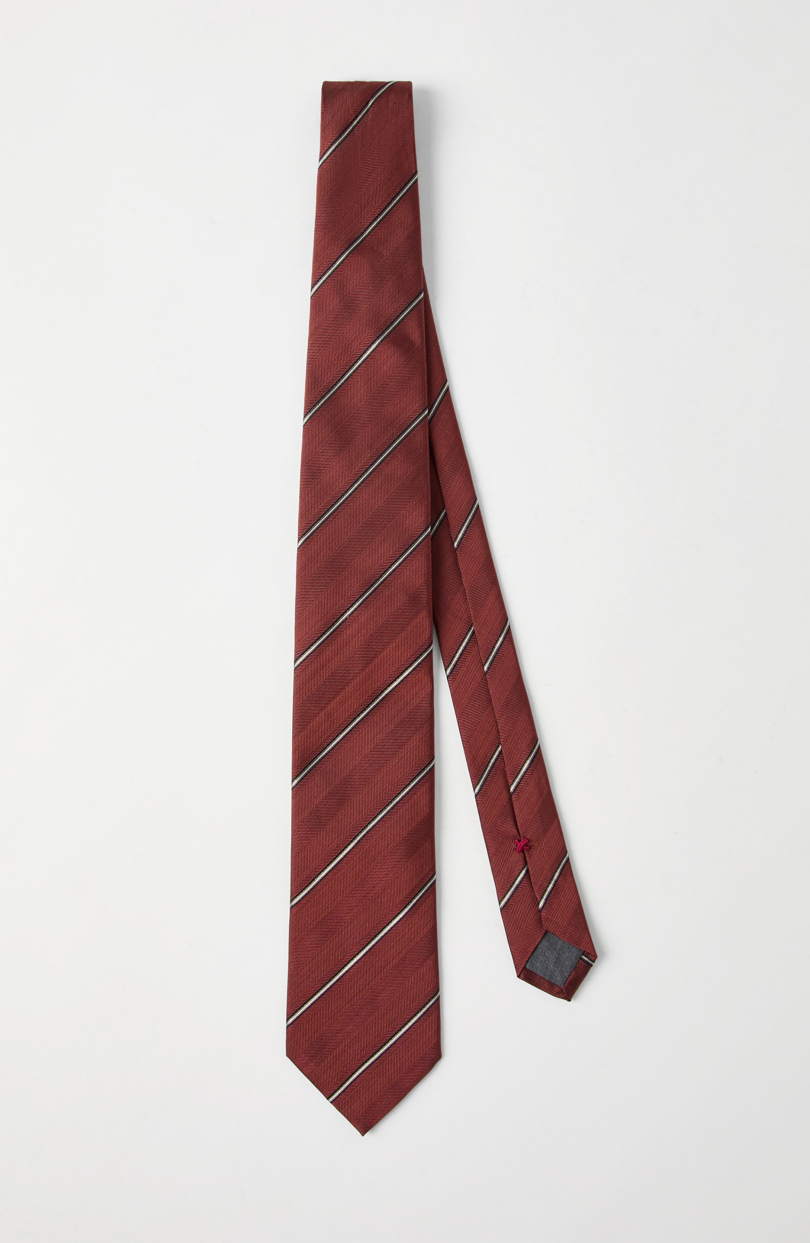 Brunello Cucinelli Striped silk necktie in Orange at Nordstrom - 2