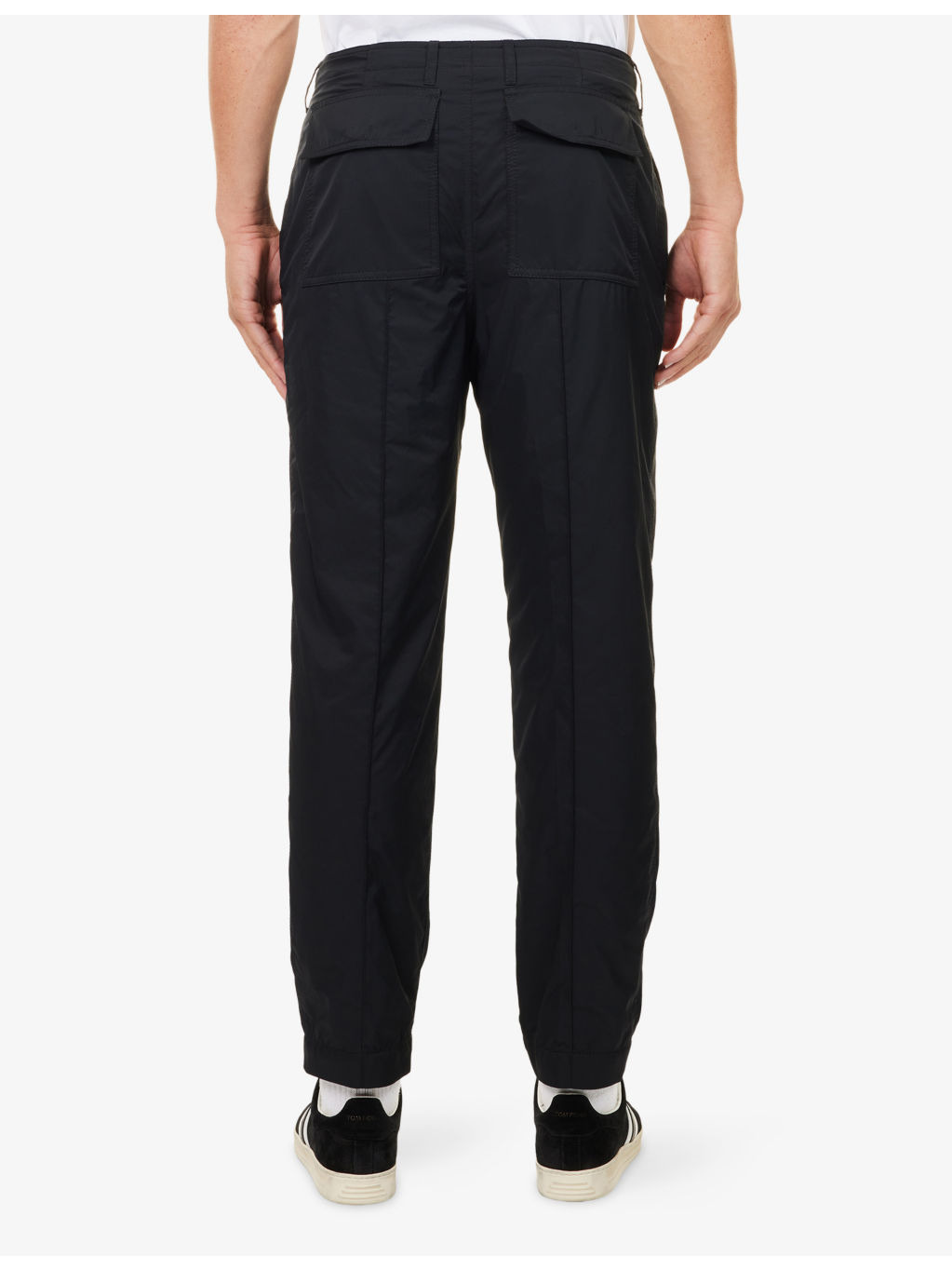 Drawstring Tapered-Leg Woven Trousers - 4