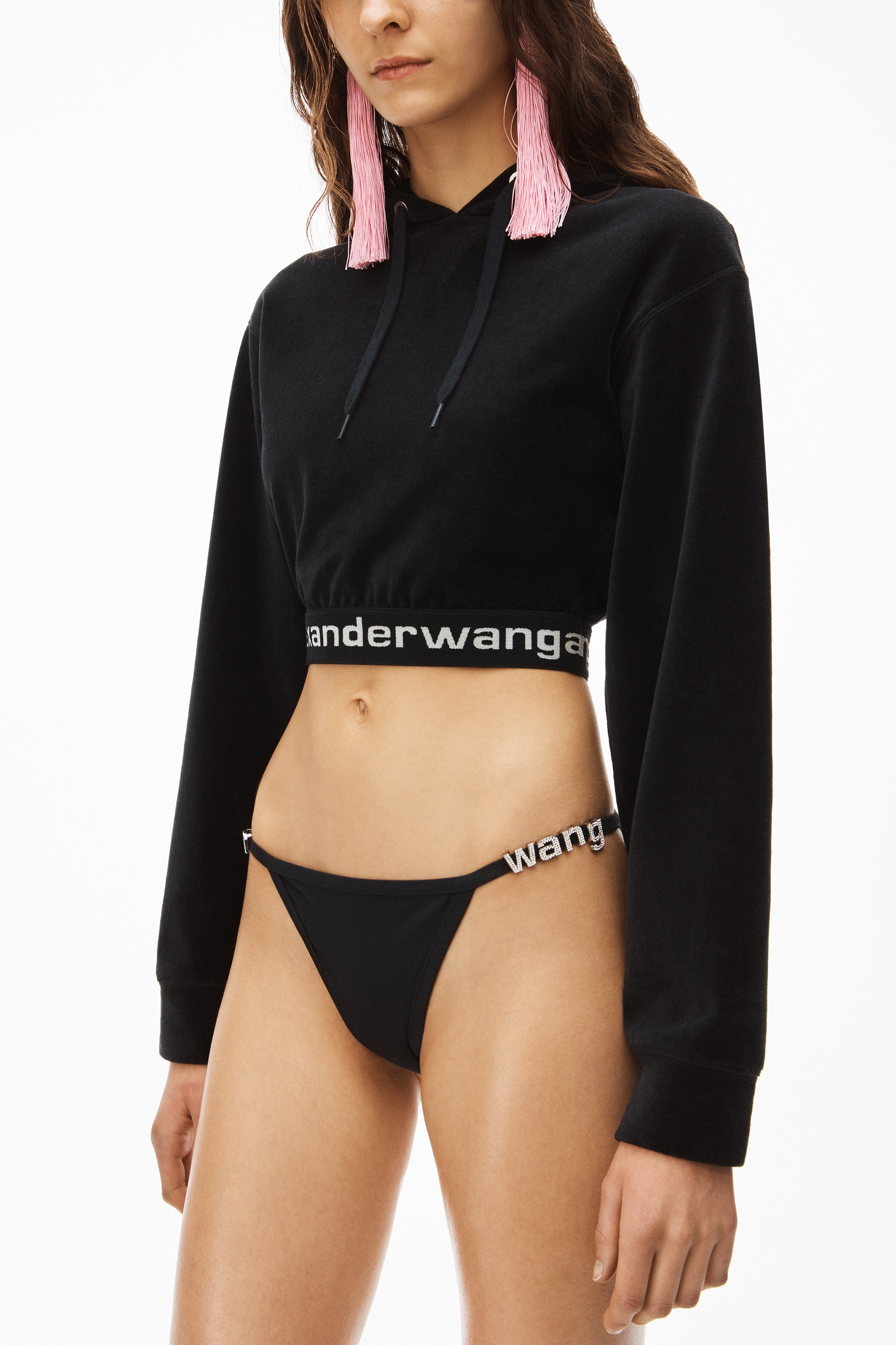 Alexander Wang DIAMANTE LOGO BIKINI BOTTOM IN JERSEY