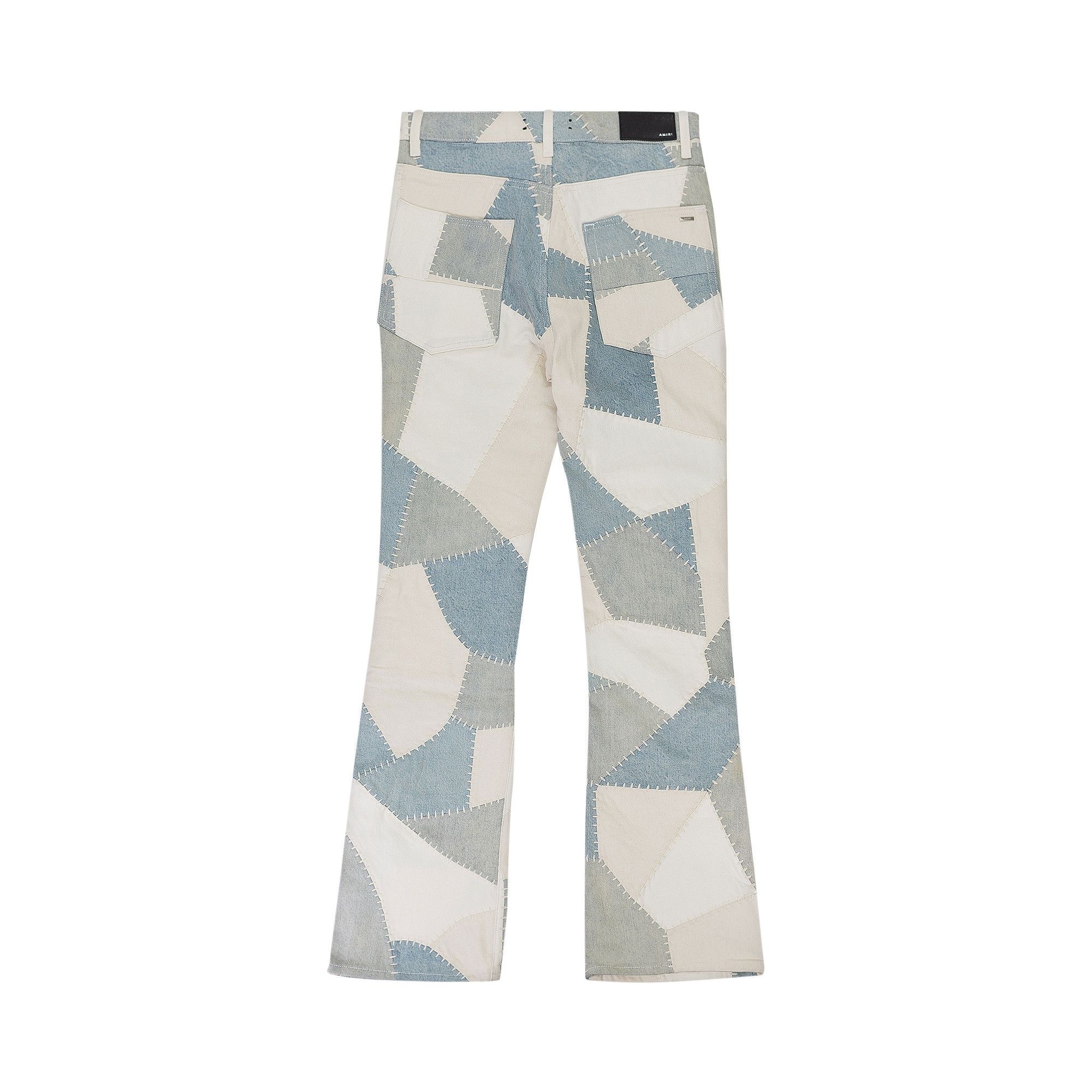 Amiri Patchwork Flare Jeans 'Alabaster' - 2