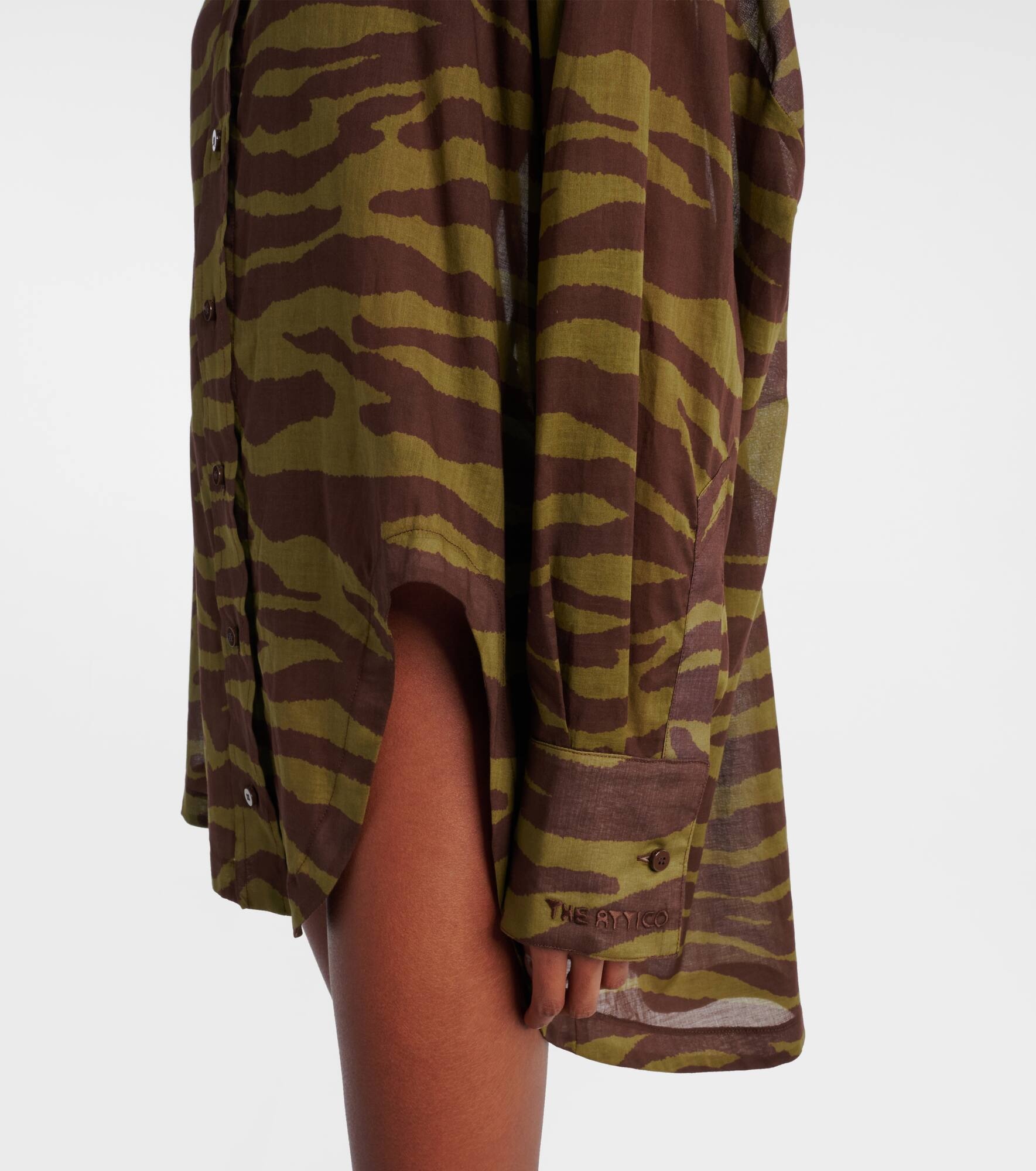 Zebra-print cotton muslin shirt - 5