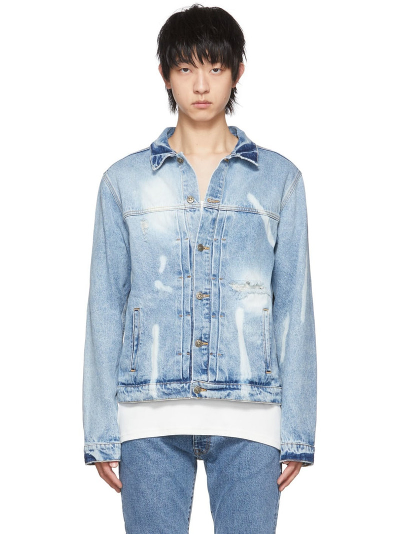 Blue Distressed Denim Jacket 1