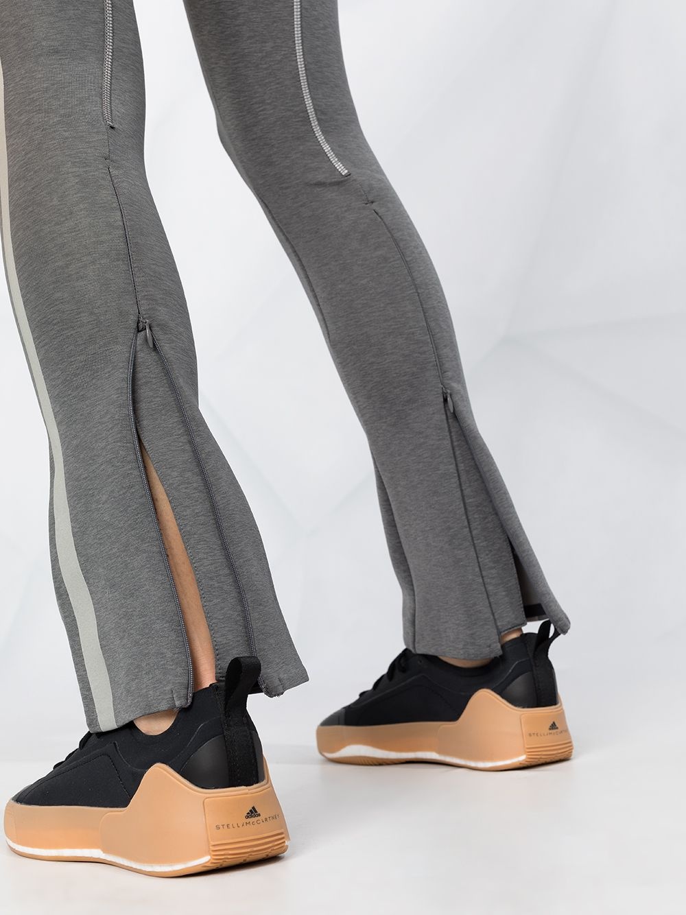 side-stripe ankle-zip leggings - 3