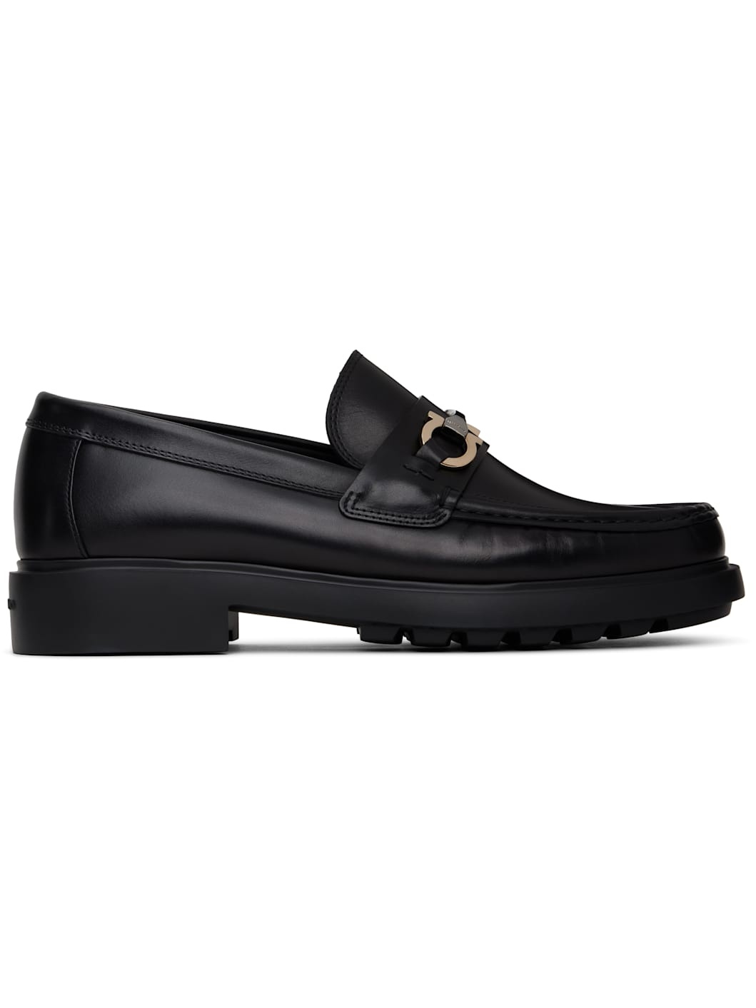 Black Gancini Ornament Loafers - 1