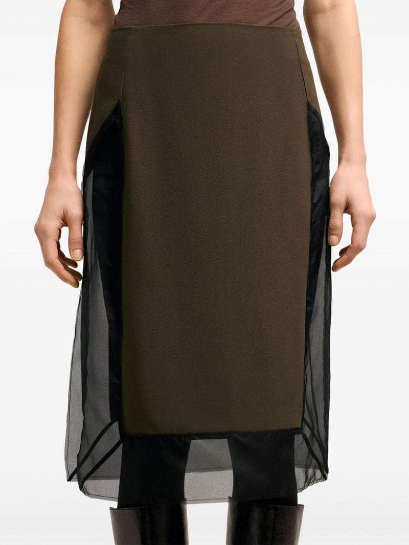 tulle-panel straight skirt 6