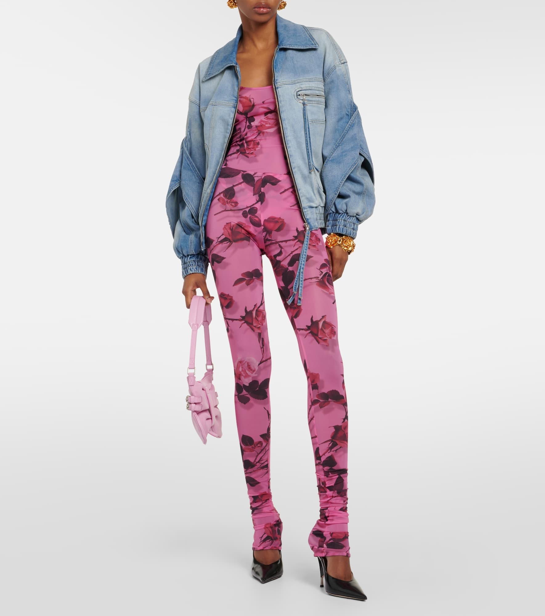 Semi-sheer printed leggings - 2