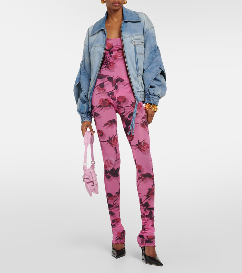 Blumarine Semi-sheer printed leggings outlook