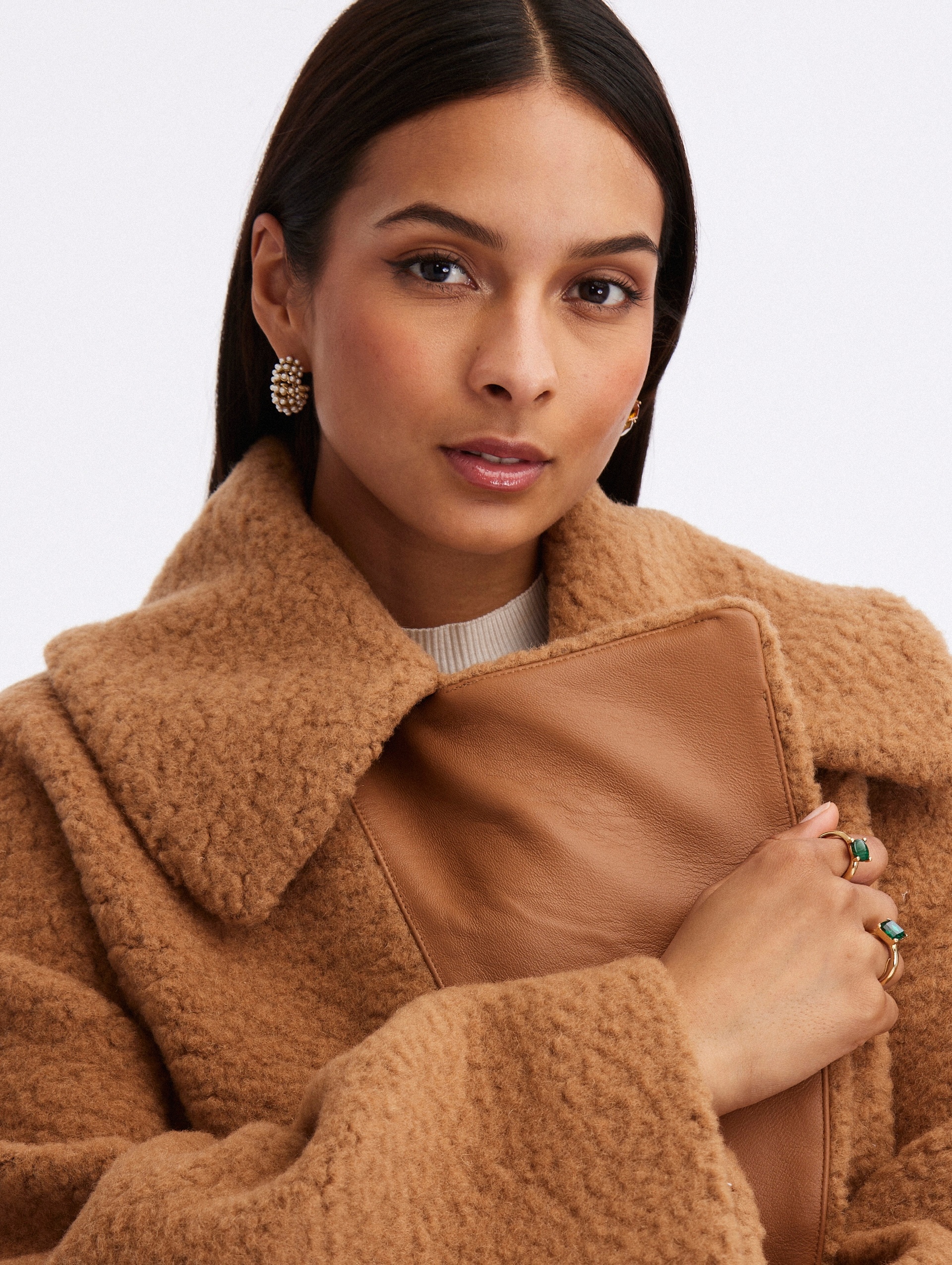 BRUSHED WOOL WRAP COAT - 4